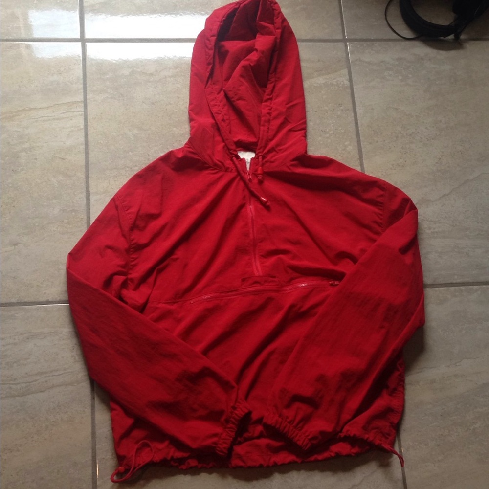 Red windbreaker